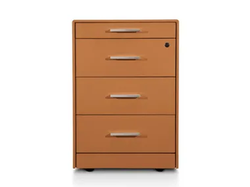 ARES - Tanned leather-lined office drawer unit with lock by i 4 Mariani - view 2